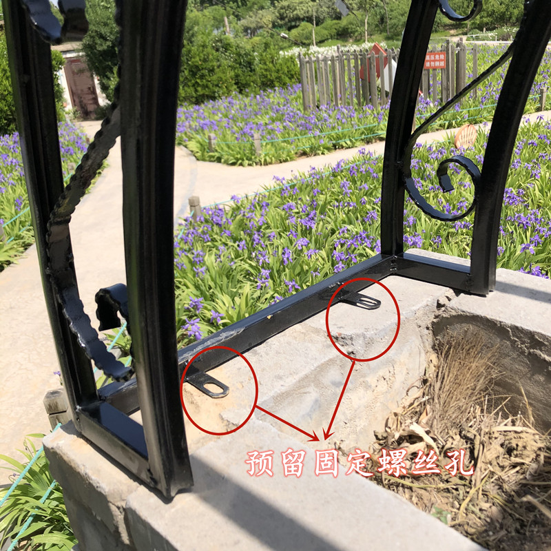 铁艺拱门花架门垛顶部别墅拱门架子铁艺庭院门柱拱形花架爬藤门头