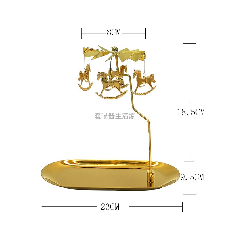 香薰蜡烛磁吸款走马灯梦幻自动旋转烛台铁艺浪漫吊饰转动北欧托盘