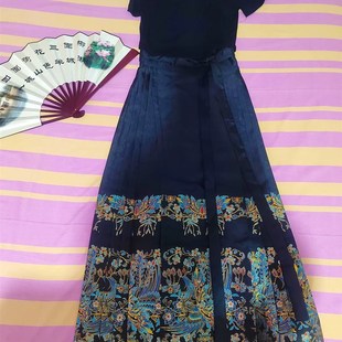 提花坊翠羽马面裙织金妆花气质显瘦国风新中式汉服提花面料