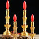 LED蜡烛 钨丝灯泡插电电烛 10寸喜庆灯台 鎏金电子烛台