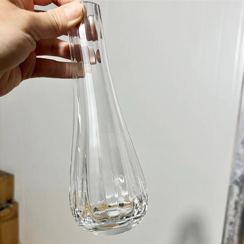 一支花玻璃花瓶透明插花玫瑰客厅软装花器欧式简约婚庆花器摆件