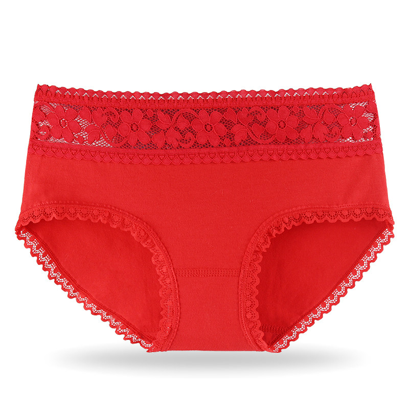 4-6条本命年女士内裤纯棉中腰蕾丝大红色内裤结婚三角裤虎兔无痕,女士内衣/男士内衣/家居服,女三角裤,淘宝优惠券,粉丝福利购,淘宝优惠卷