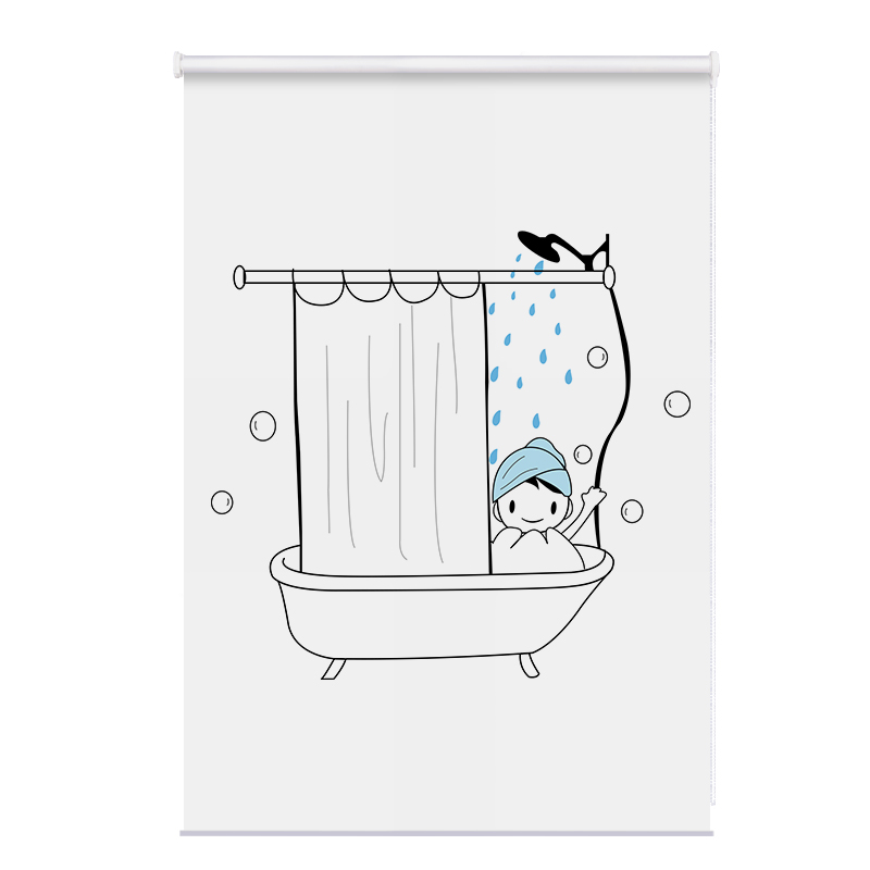 卫生间防水窗帘 免打孔防走光卷帘 浴室厕所窗户遮光遮挡升降拉帘