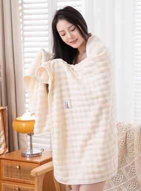 馨织图-泡泡珊瑚绒毛巾毯/加大浴巾通用柔软吸水不易掉毛BL01