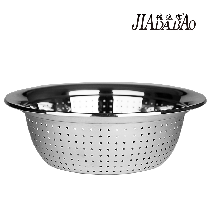 佳达宝加厚不锈钢漏盆家用厨房大号洗菜盆沥水淘米水果篮小孔米筛