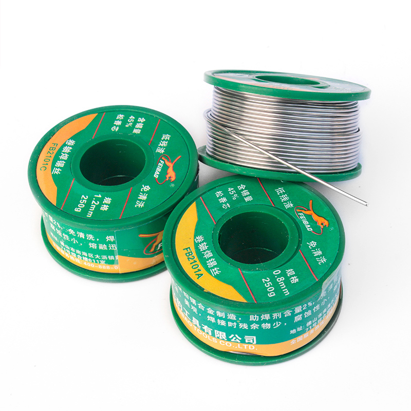 飞豹免清洗焊锡丝250g松香芯低熔点焊锡丝0.8mm1mm1.2mm锡焊丝