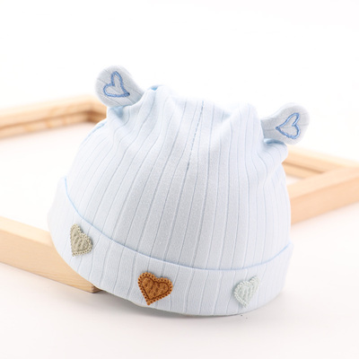 新生婴儿儿帽子秋冬初生胎帽0一3月纯棉可爱春秋婴幼儿男女宝宝帽