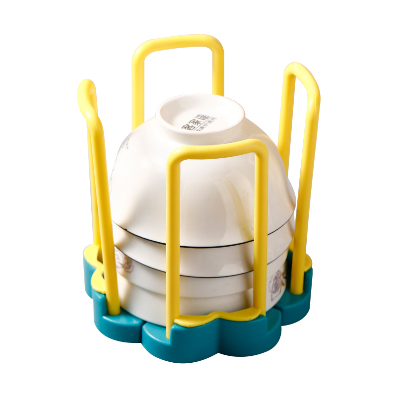 沥水碗架厨房置物架家用水池放碗架单层旋转伸缩多功能饭碗收纳架