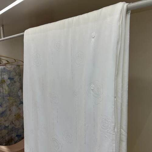 简约白色山茶花蚕丝冬被春秋被天丝棉彩丝提花薄被家用200*230cm