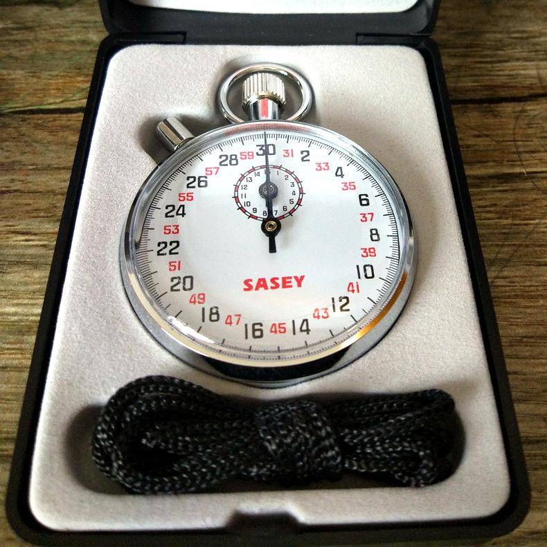 沙逊牌SASEY机械秒表SXJ-803金属停表计时器上海产带暂停功能0.1S