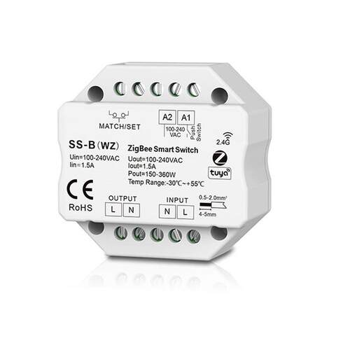 ZigBee-RF AC按键PUSH开关1.5A开/关单色LED灯传统白炽灯和卤素灯