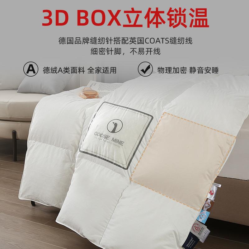 羽绒被95%白鹅绒冬被加厚春秋被糯感磨毛暖阳天空鹅绒被子芯双人