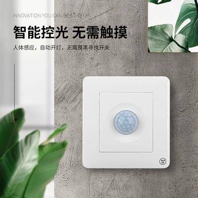 西屋（Westinghouse） 86型红外感应人体感应智能延时开关面板