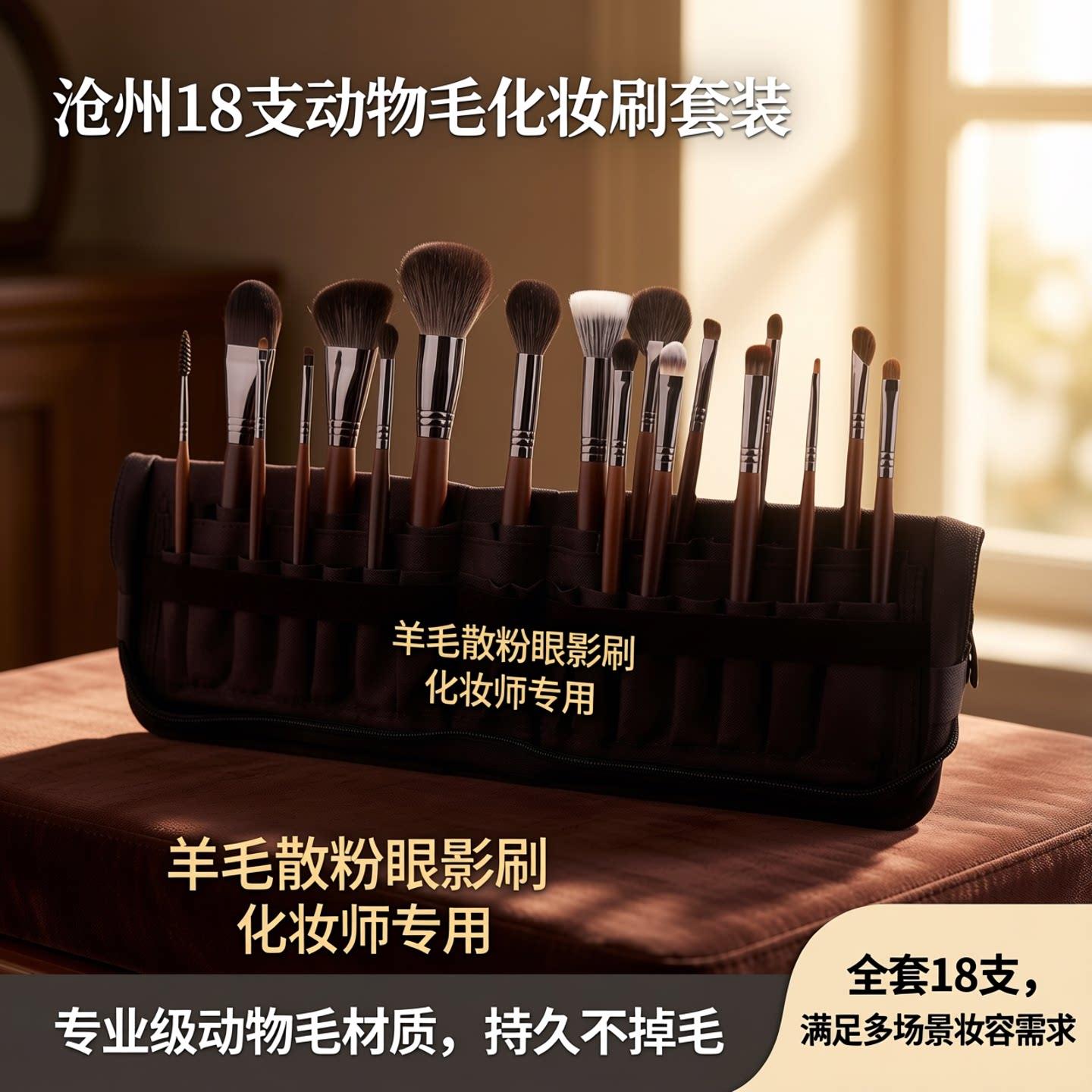 18支全套化妆刷套装专业美妆工具软毛不扎脸眼影刷化妆师专用羊毛