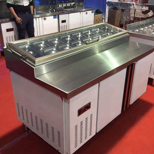 开槽料台沙拉台商用冷藏披萨台摆摊冰粉奶茶水果展示柜保鲜操作台