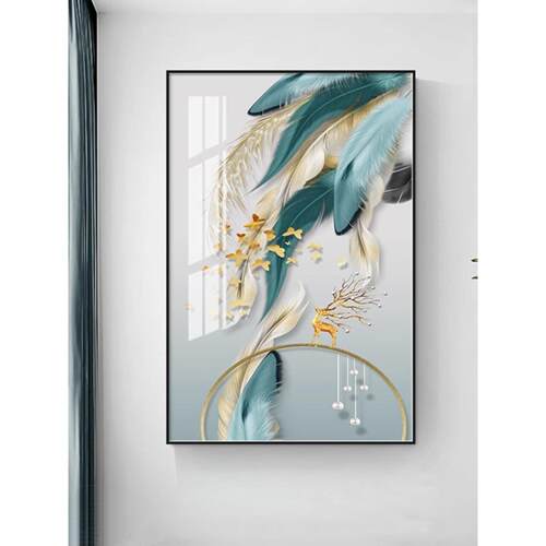 现代客厅装饰画，简易入口大厅，过道，走廊挂画，大厅竖版，单体