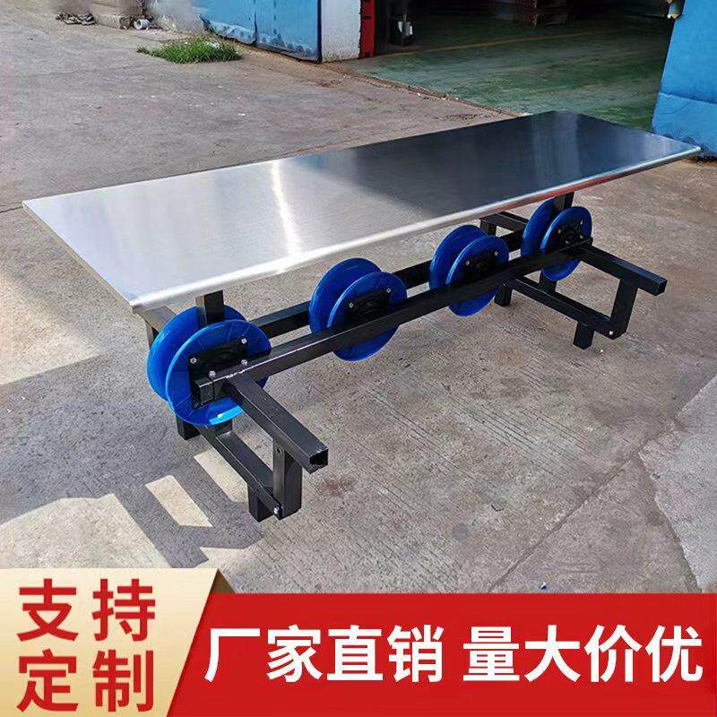 学校食堂餐桌椅组合员工地折叠不锈钢餐桌可定制连身快餐桌椅8人