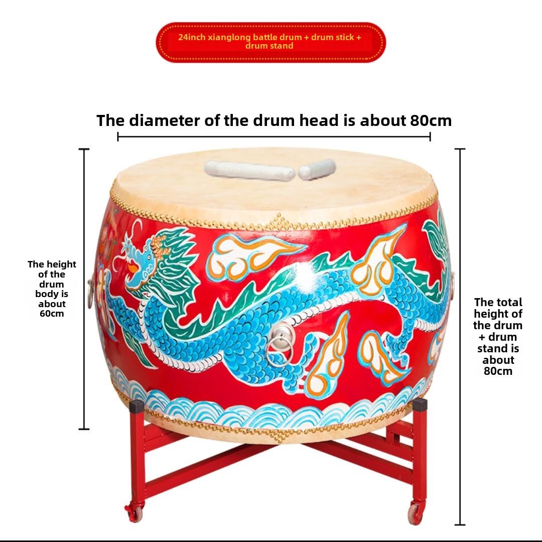 大鼓手工彩绘牛皮鼓威风大鼓龙鼓战鼓寺院鼓中国大红堂鼓牛皮大鼓