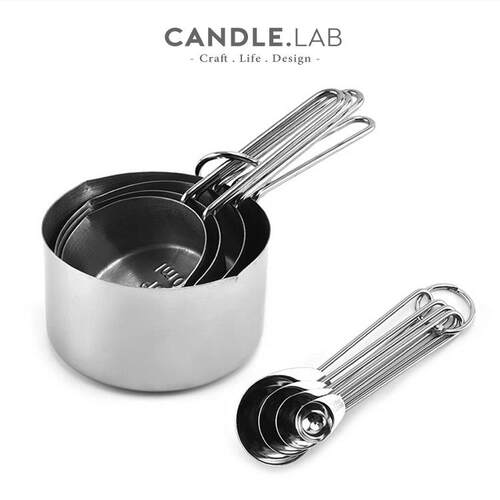 CANDLE.LAB | 银色不锈钢刻度量具量杯量勺8件套装蜡烛化蜡工具07