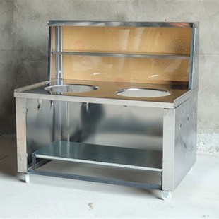 沙县小吃不锈铁大灶台带轮双孔单孔鸳鸯锅炖罐麻辣烫架子商用 包邮