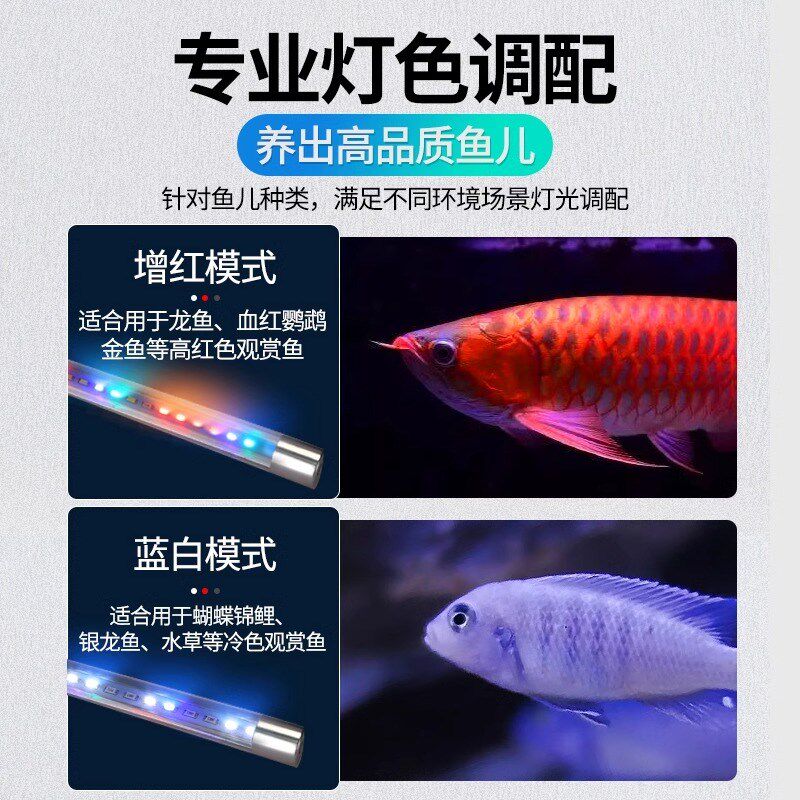 鱼缸led防水观赏专用灯全光谱水草爆藻潜水灯龙鱼变色照明水下灯
