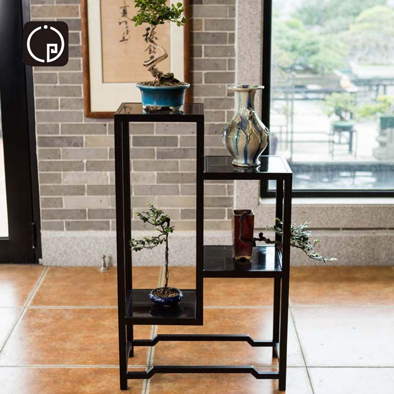 新中式铝合金花架子户外植物架阳台多层绿植架室内轻奢艺术摆件架