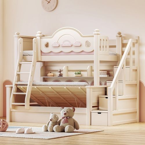 全实木上下铺双层床子母床大人樱桃木儿童高低床双层床两层上下床