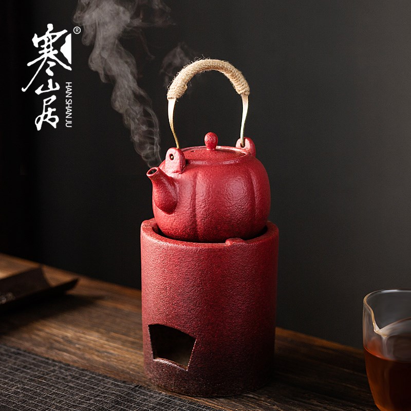 寒山居新中式煮茶炭炉电陶炉烧水茶壶干烧不裂明火壶国风围炉茶器