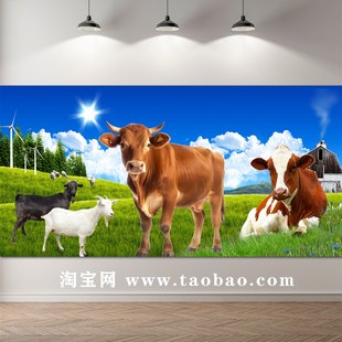 牛肉分割图海报贴纸贴画吃牛肉 好处墙贴羊肉分割图自粘壁画广告