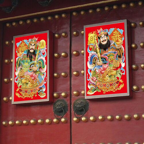 2026马年过年春节门神年画门贴办公室乔迁装饰用品秦叔宝尉迟恭