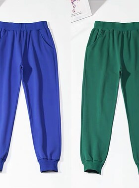 男女jk制服套装小学生校服裤子墨绿色蓝色卫裤包邮