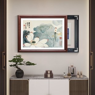 宋徽宗瑞鹤图挂画新中式 饰画免打孔餐厅遮挡配电箱壁画 电表箱装