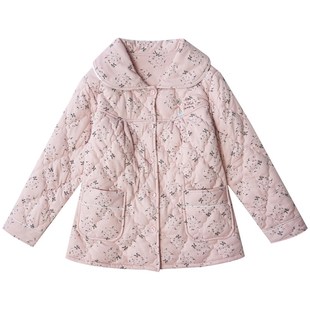 睡衣女秋冬款保暖单件上衣中年妈妈纯棉夹棉红色本命年冬季家居服