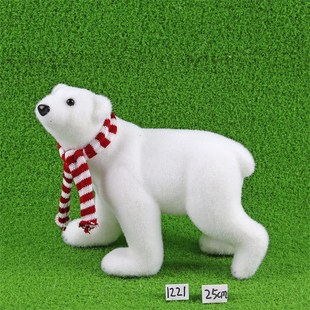 圣诞装 扮摆件 饰品泡沫植绒企鹅北极熊麋鹿摆设商场橱窗场景布置装