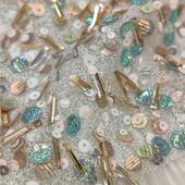 进口手工 ELIESAAB御用高端定制礼服布料 钉珠 重工珠片面料 刺绣