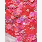 进口珠片面料 婚纱布料 手工重工高定钉珠礼服 ELIE SAAB御用工坊