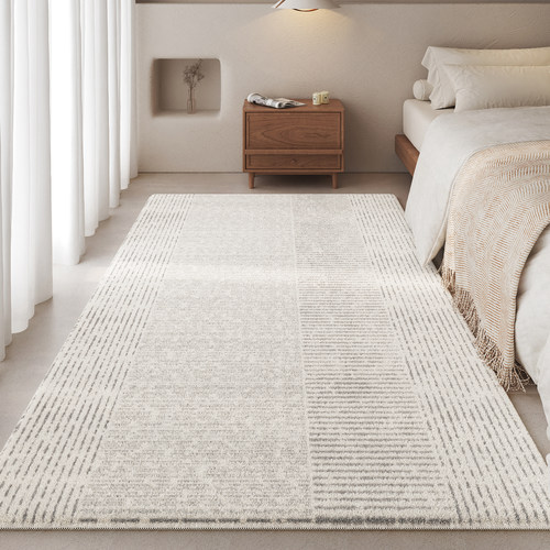 地毯卧室床边毯2024新款奶油风室内客厅可擦洗防水地垫大面积全铺