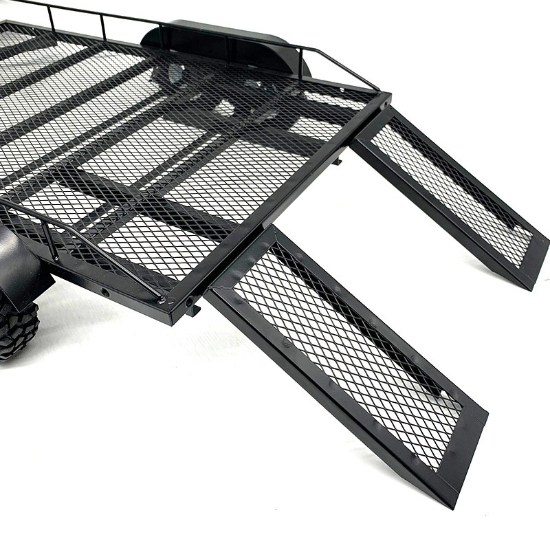 TRX KM2 D90 SCX10 1/8 1/10轴金属拖车 攀爬车用平板拖车通用