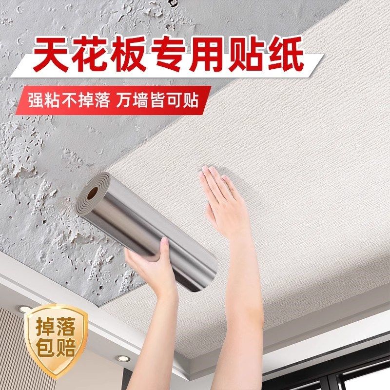 墙纸自粘防水防潮3d立体卧室天花板墙纸墙面壁纸遮丑修补降噪壁纸