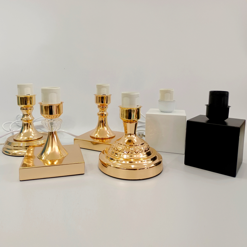 diy台灯灯座E27法式底座带插头自制欧式台灯底座复古手工E1灯座