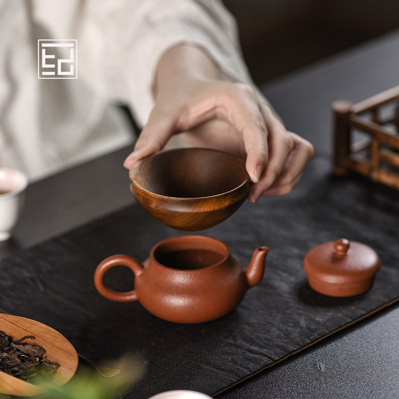 金丝楠木投茶器茶漏实木滤茶器茶复古中式入茶器漏斗滤茶器茶道配