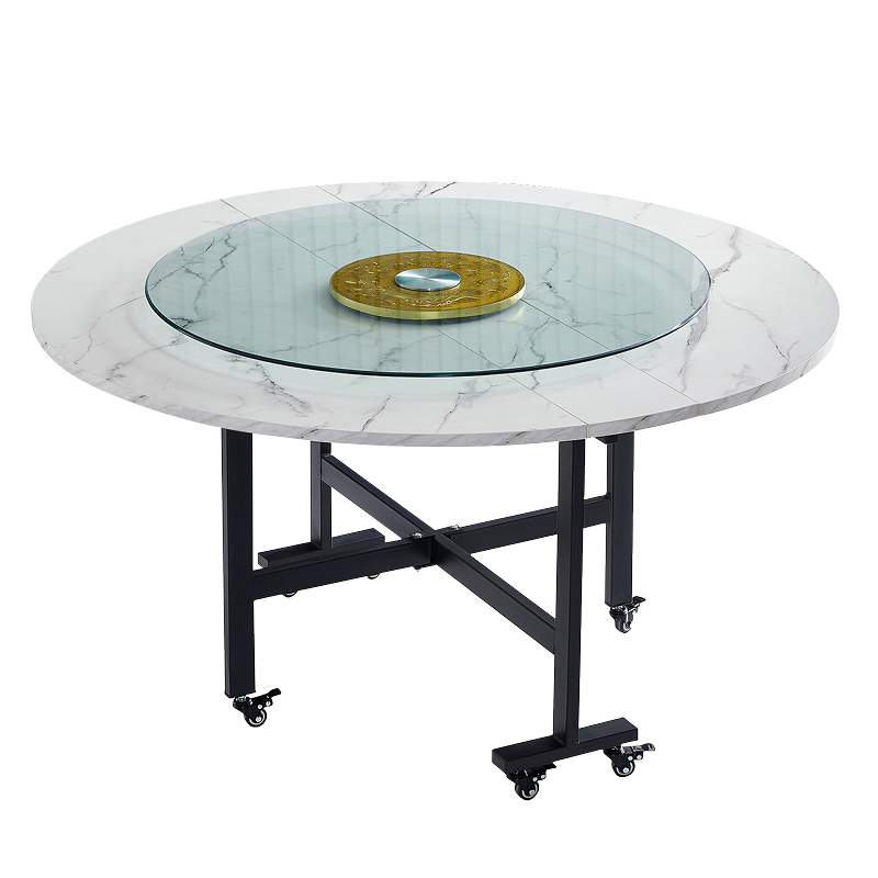 折叠桌餐桌家用多功能桌子省空间可折叠餐桌8-10人吃饭桌子大圆桌