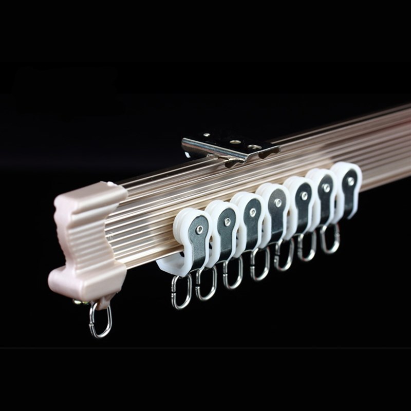 梵致 定制窗帘轨道加厚重型铝合金弯直两用静音滑轨飘窗弧形U型窗