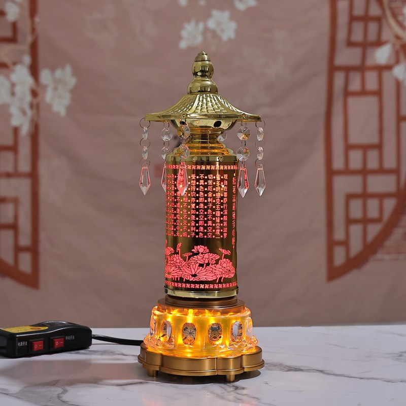 电筒灯LED七彩佛灯家用神台灯插电可转动供灯摆件旋转电动佛供灯
