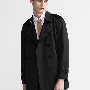 秋装新品高级感战壕风衣男中长款修身青年短款休闲男士防风雨外套
