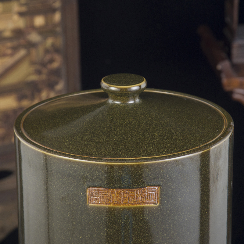 景德镇陶瓷米缸米桶水缸茶叶罐 10斤20斤30斤50斤100斤 带盖 防潮