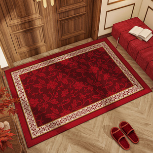 高端地垫入户门地垫门口防滑脚垫耐脏免洗可擦门前客厅大地毯红色