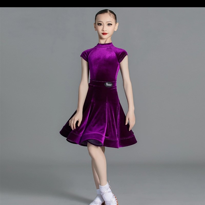 儿童拉丁舞服比赛演出标准规定服少儿高级感套装女童短袖大摆裙新