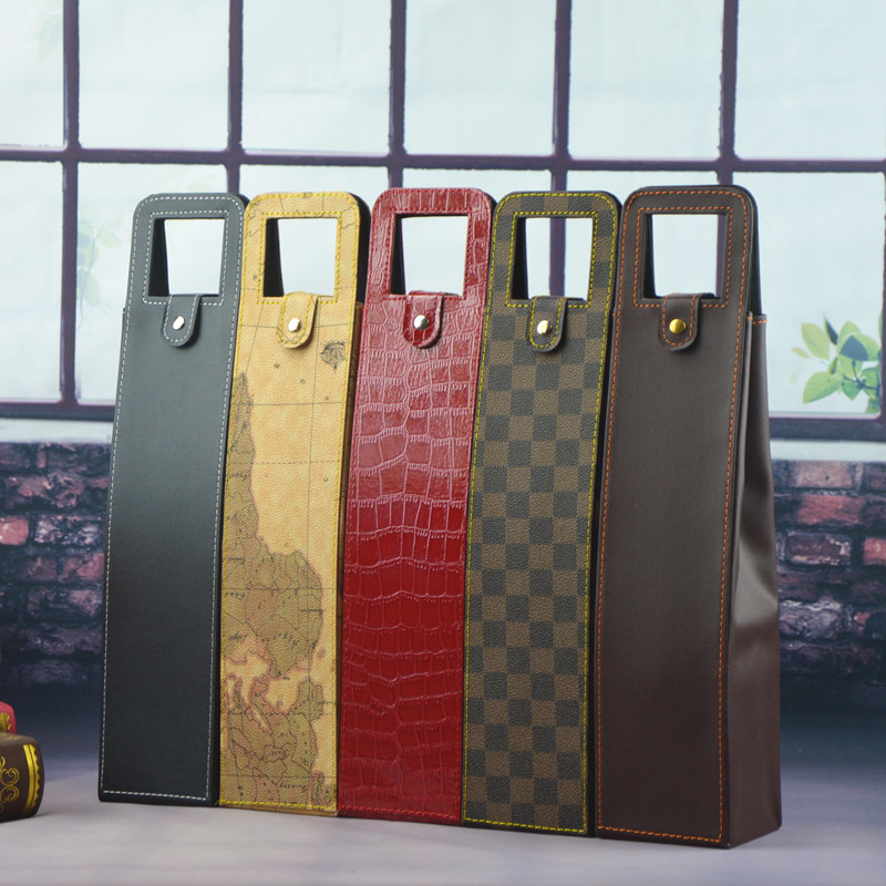 红酒包装礼盒单双支礼盒高档皮盒皮袋红酒袋手提酒盒葡萄酒包装盒