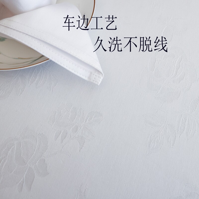 酒店桌布纯棉圆桌布艺全棉面料圆形台布定做饭店西餐厅桌布玫瑰花